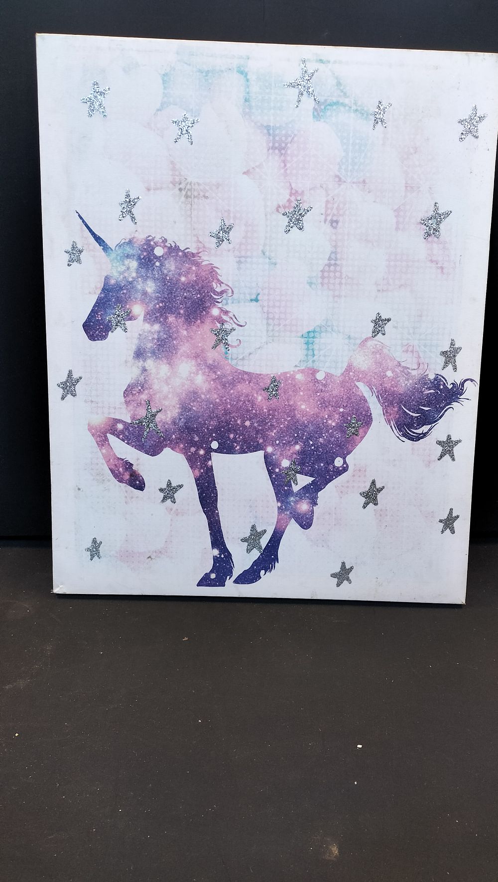 Lot 348: Galaxy Unicorn Silhouette Canvas Wall Art