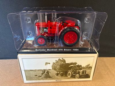 Atlas Editions 1964 Bolinder Munktell 470 Bison Model Tractor. A red 1:32 scale die-cast model 