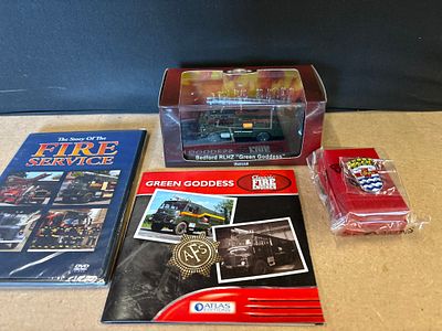 Atlas Editions Green Goddess Fire Service Memorabilia Collection. A fire service memorabilia lot 