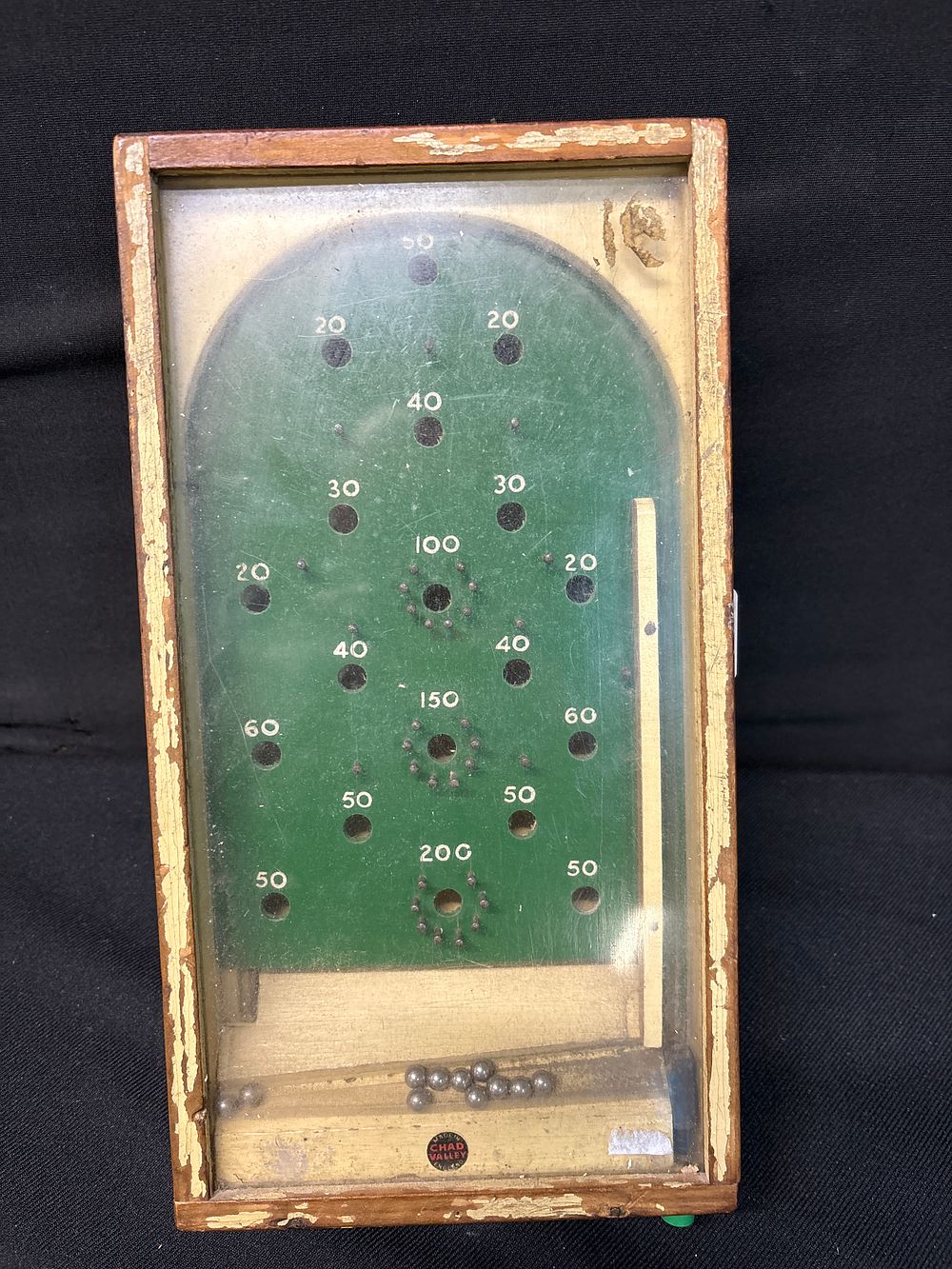 Lot 353: Chad Valley Vintage Wooden Bagatelle Pinball Game