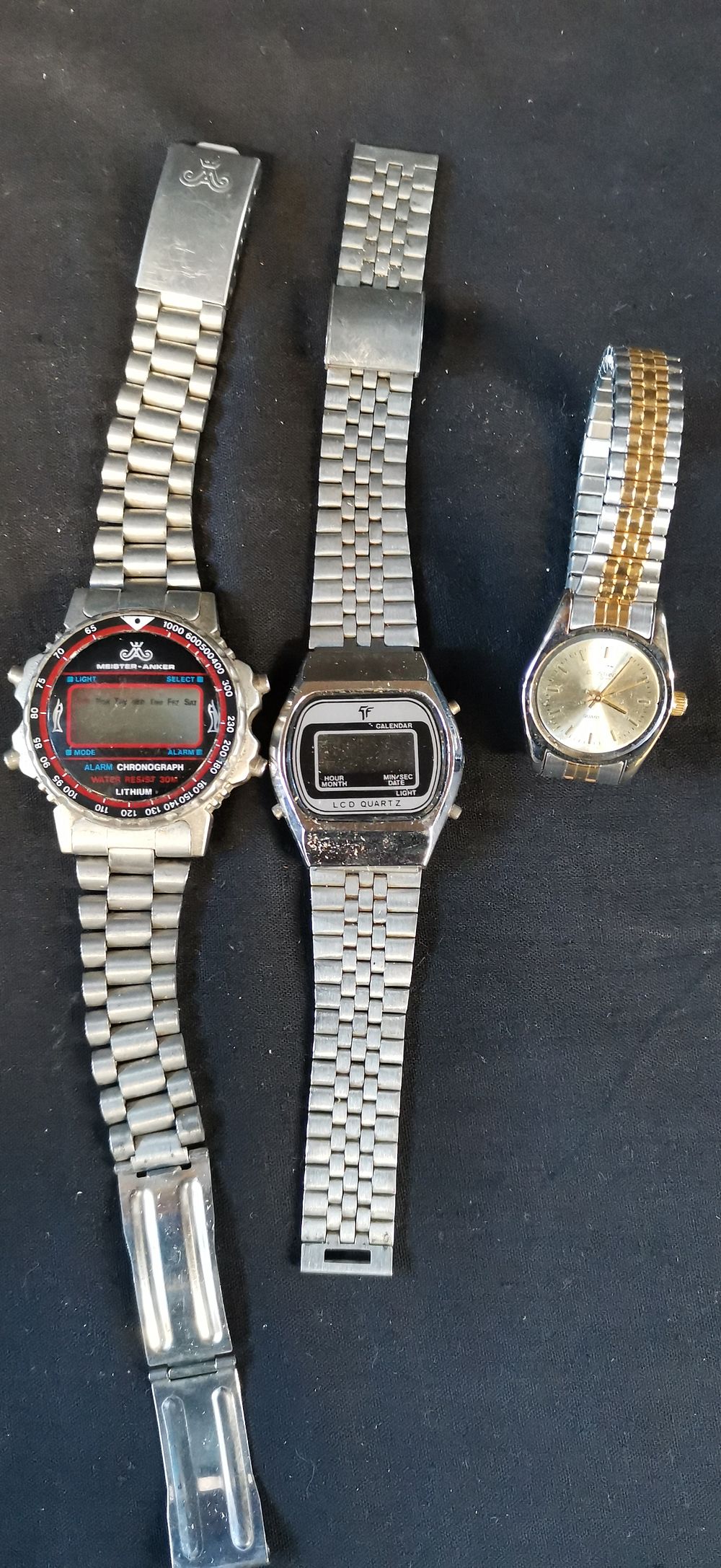 Lot 236: A Trio of Silver and Gold Toned Quartz Wristwatches