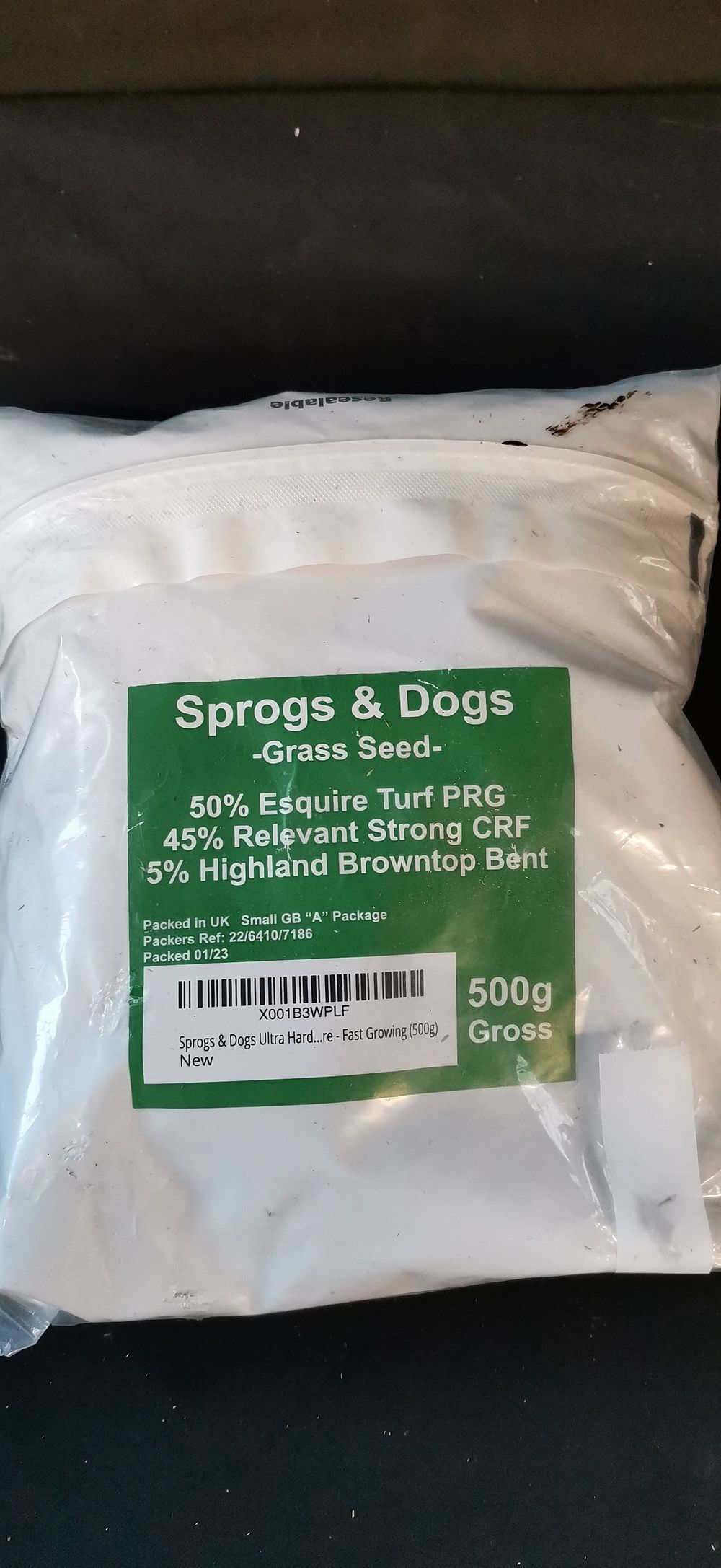 Lot 240: Sprogs and Dogs 500g Resealable Bag of Grass Seed