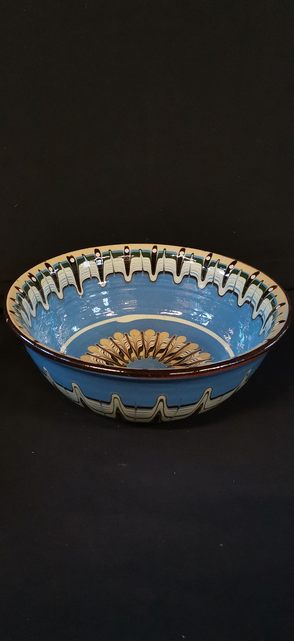 Lot 268: Bulgarian Slipware Glazed Ceramic Bowl