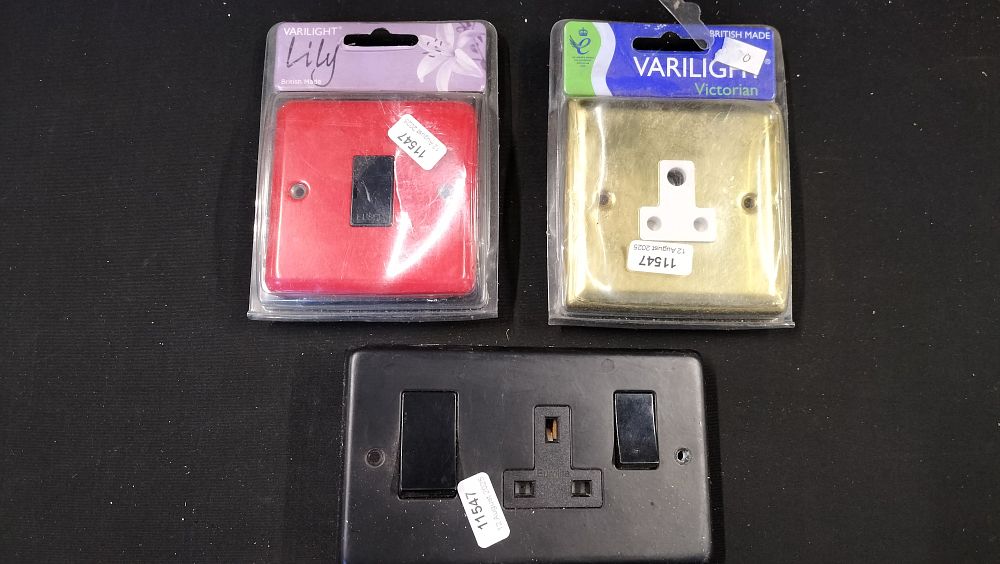 Lot 295: Three Eurolite and Varilight electrical socket and switch plates