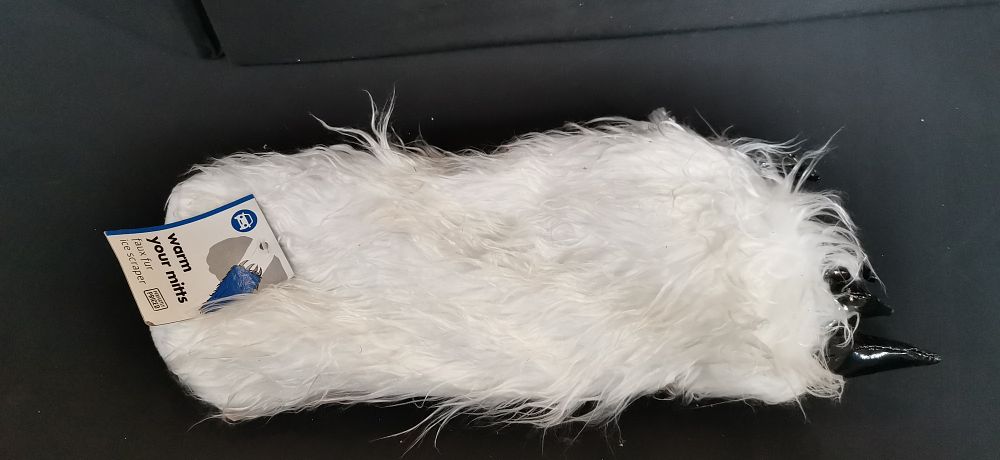 Lot 410: White Faux Fur Claw Shaped Ice Scraper