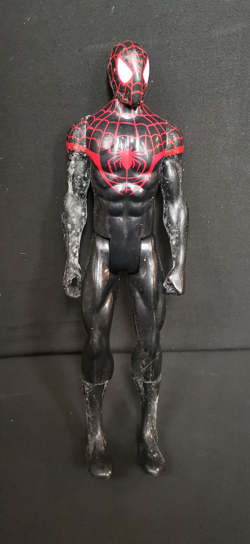 Lot 412: Miles Morales Spider-Man Action Figure in Black and Red