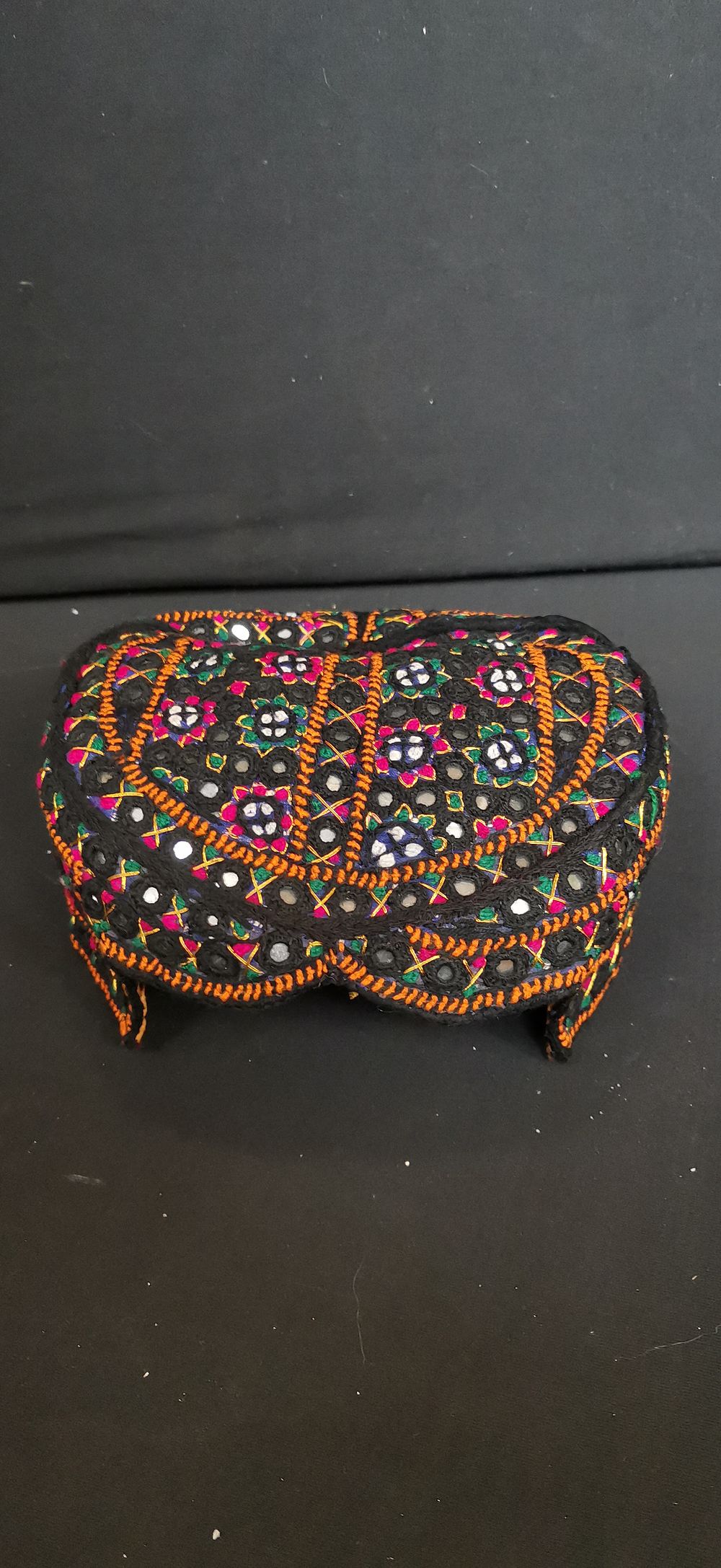 Lot 421: Traditional Sindhi Embroidered Mirror Work Topi Cap