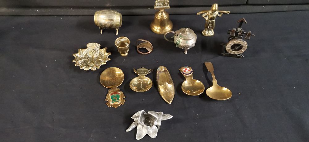 Lot 429: A Collection of Vintage Brass and Silver-Toned Metal Curios