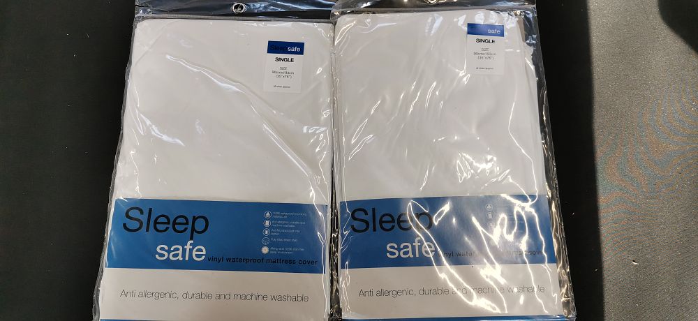 Lot 434: Multiple Sleep Safe Single Vinyl Waterproof Mattress Covers