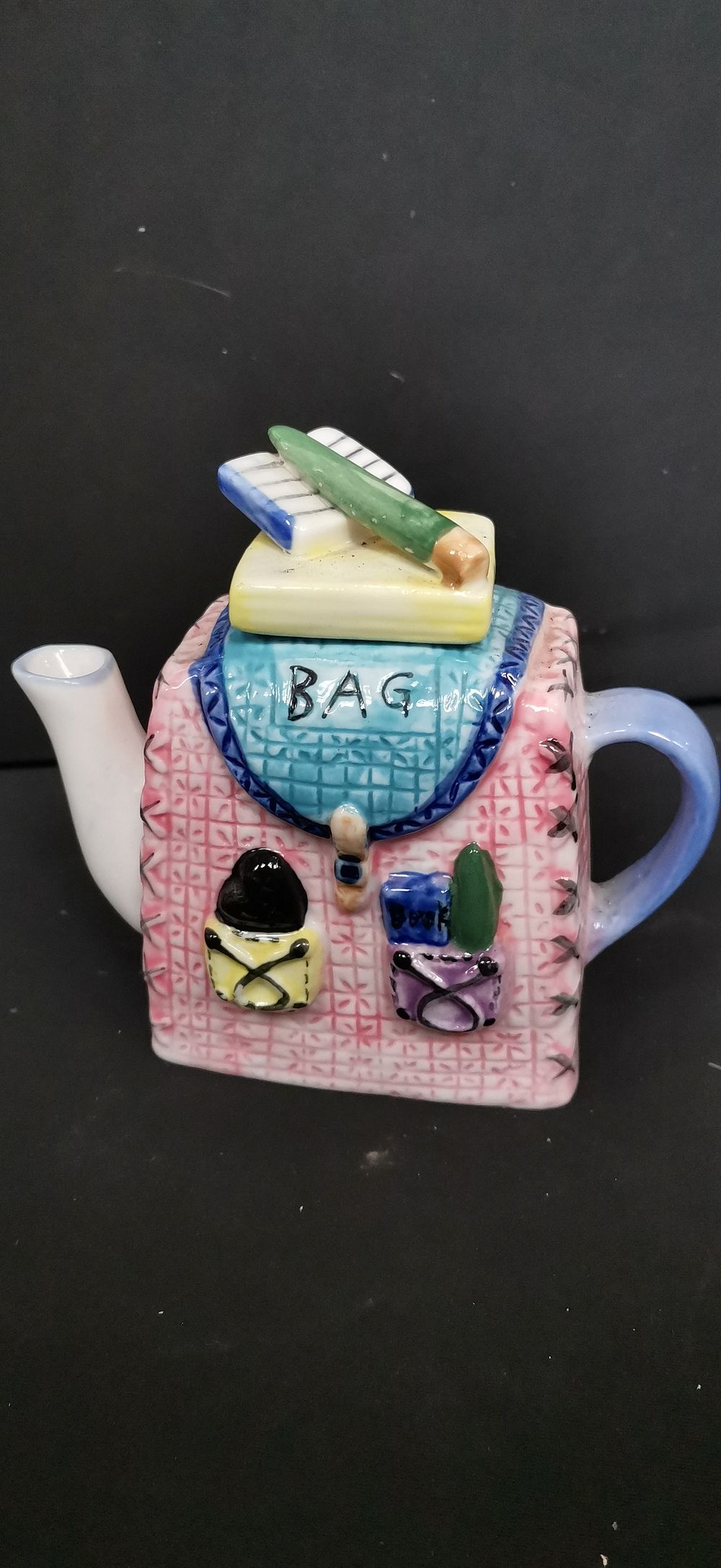 Lot 452: Novelty Ceramic School Bag Shaped Teapot