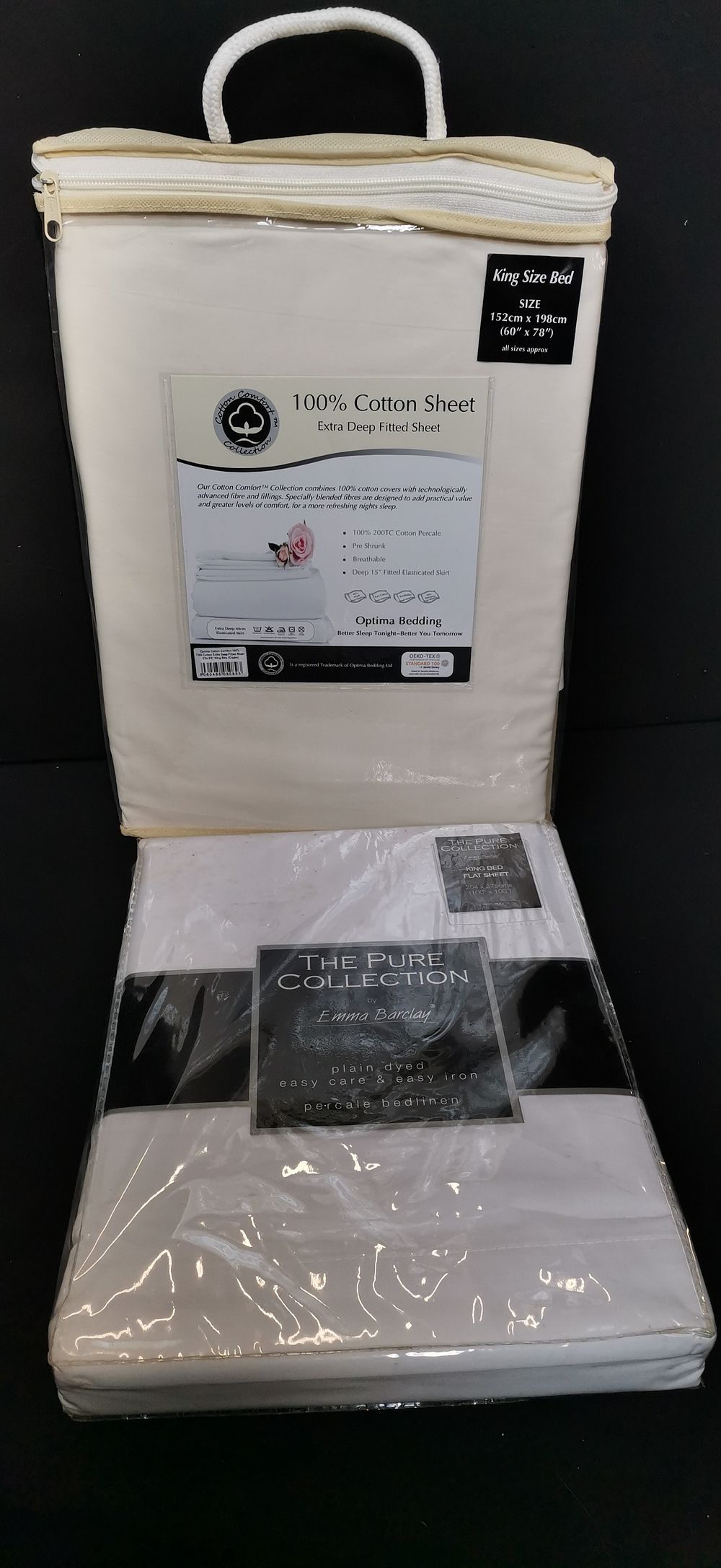 Lot 472: Multiple king-size bed sheets including Optima Bedding and Emma Barclay