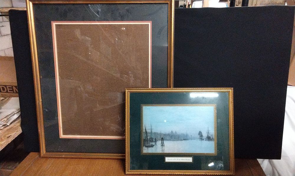 Lot 479: Two gold framed items including a William Lionel Wyllie print