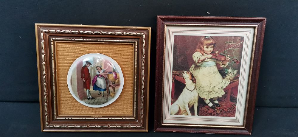 Lot 486: Two Framed Items Including Walton Ceramics Plaque and Art Print