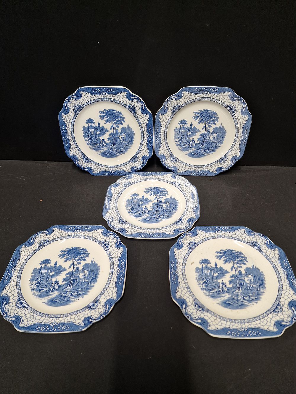 Lot 495: A Collection of Blue and White Transferware Landscape Plates