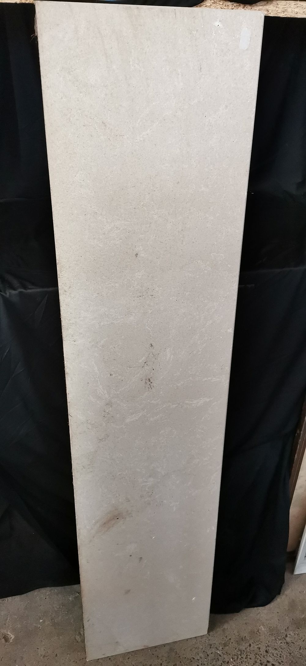 Lot 237: A Large Beige Mottled Marble fire Harth Slab. COLLECTION ONLY