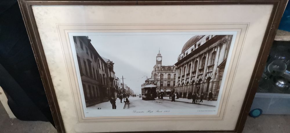 Lot 252: Framed Francis Frith Monochrome Print Doncaster High Street 1903