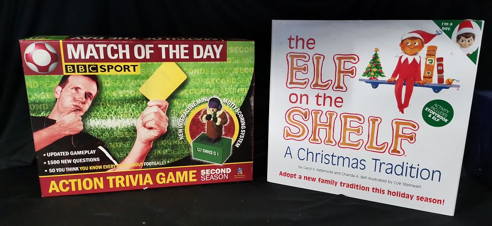 Lot 272: Match of the Day Trivia Game and Elf on the Shelf
