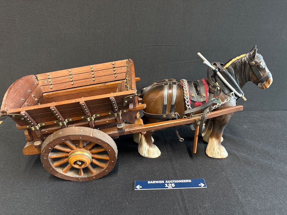 Lot 160: Beswick Ceramic Shire Horse and The Staffordshire Coal Cart, Mid-20th Century