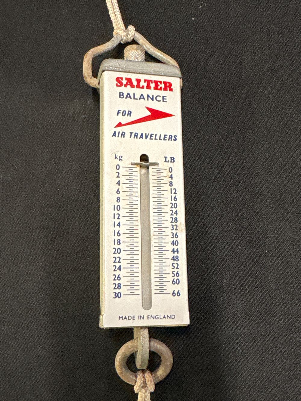 Lot 189: Salter Vintage Spring Balance Luggage Scale for Air Travellers, Mid-20th Century
