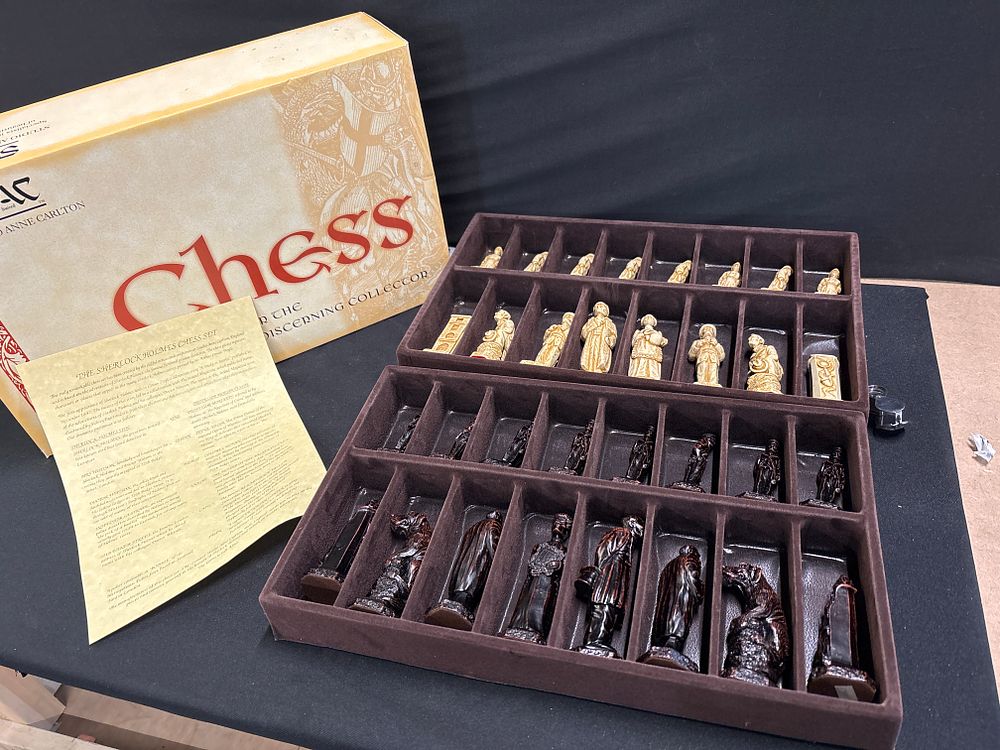Lot 199: Studio Anne Carlton Ltd, Sherlock Holmes Chess Set, Original Boxed Edition, circa 1995