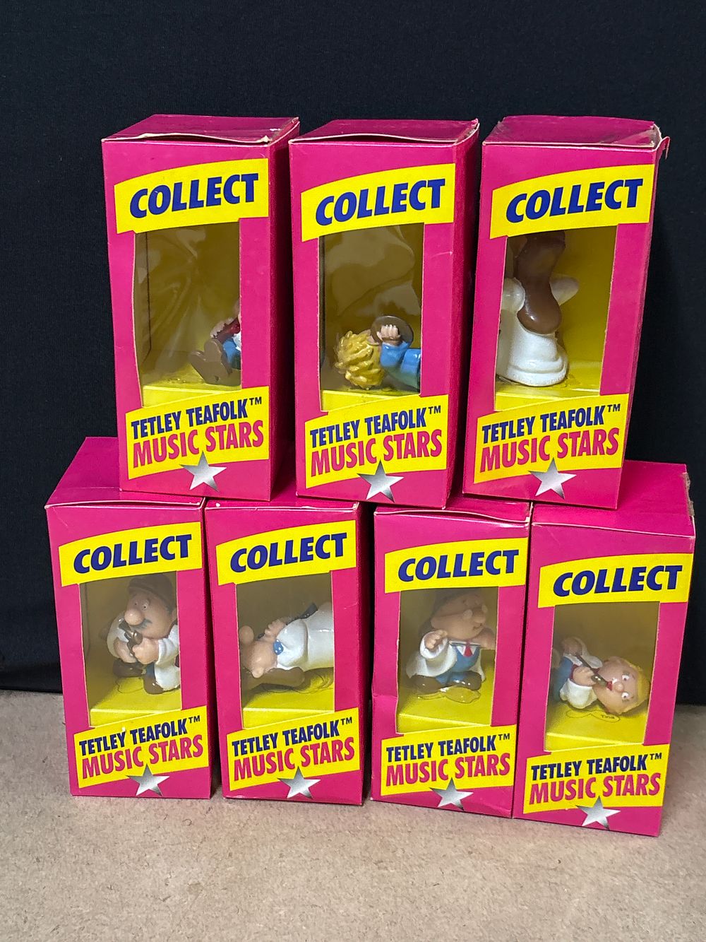 Lot 259: Tetley Tea, Teafolk Music Stars Promotional Figurines, c.1990s.