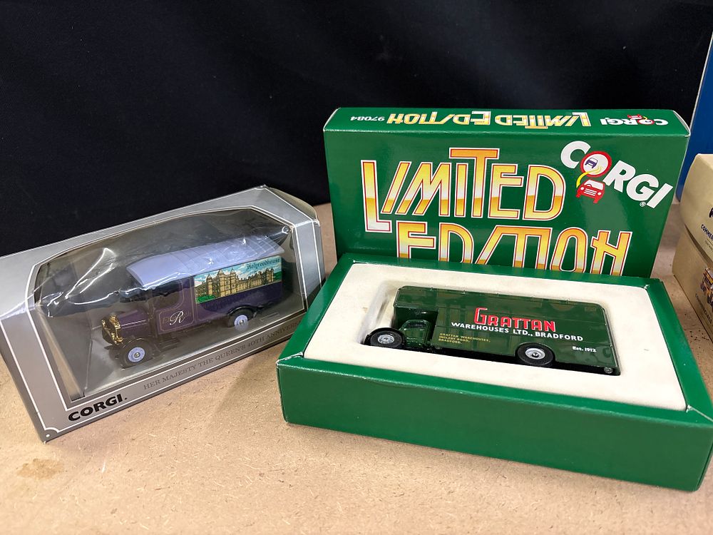 Lot 266: Corgi A Pair of Diecast Commemorative and Limited Edition Delivery Vans, 1990s.