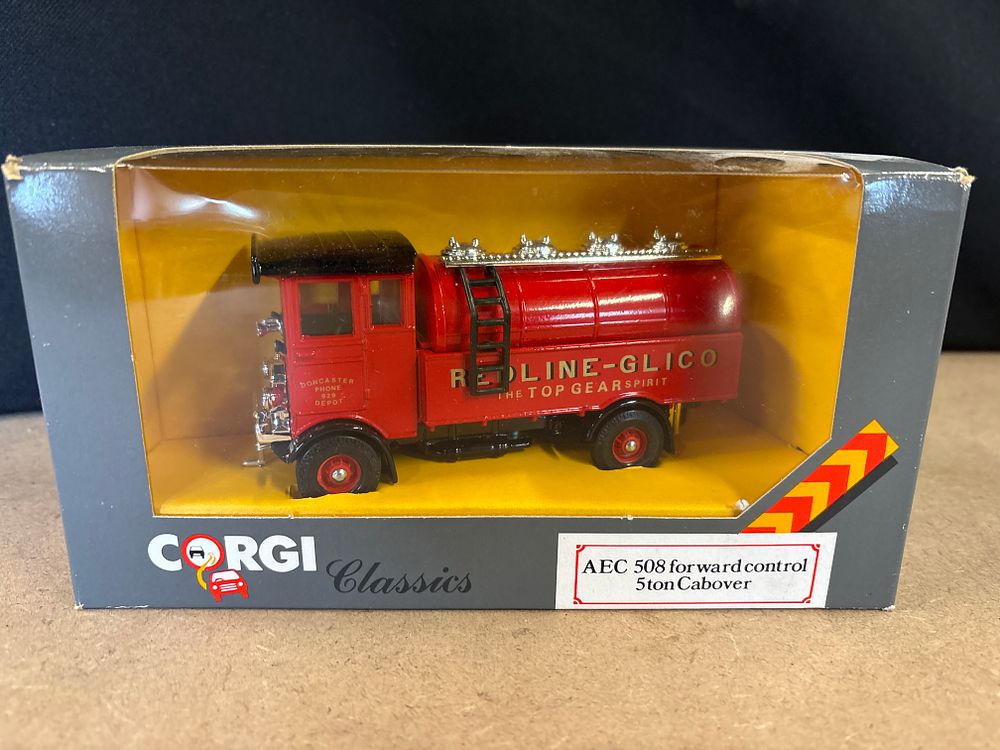 Lot 282: Corgi AEC 508 Forward Control 5 Ton Cabover Tanker, Redline-Glico Livery, Corgi Classics Series.