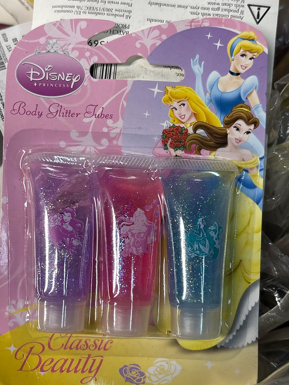 Lot 321: Townley Girl, Disney Princess Classic Beauty Body Glitter Tubes, Large Collection, Circa 2008