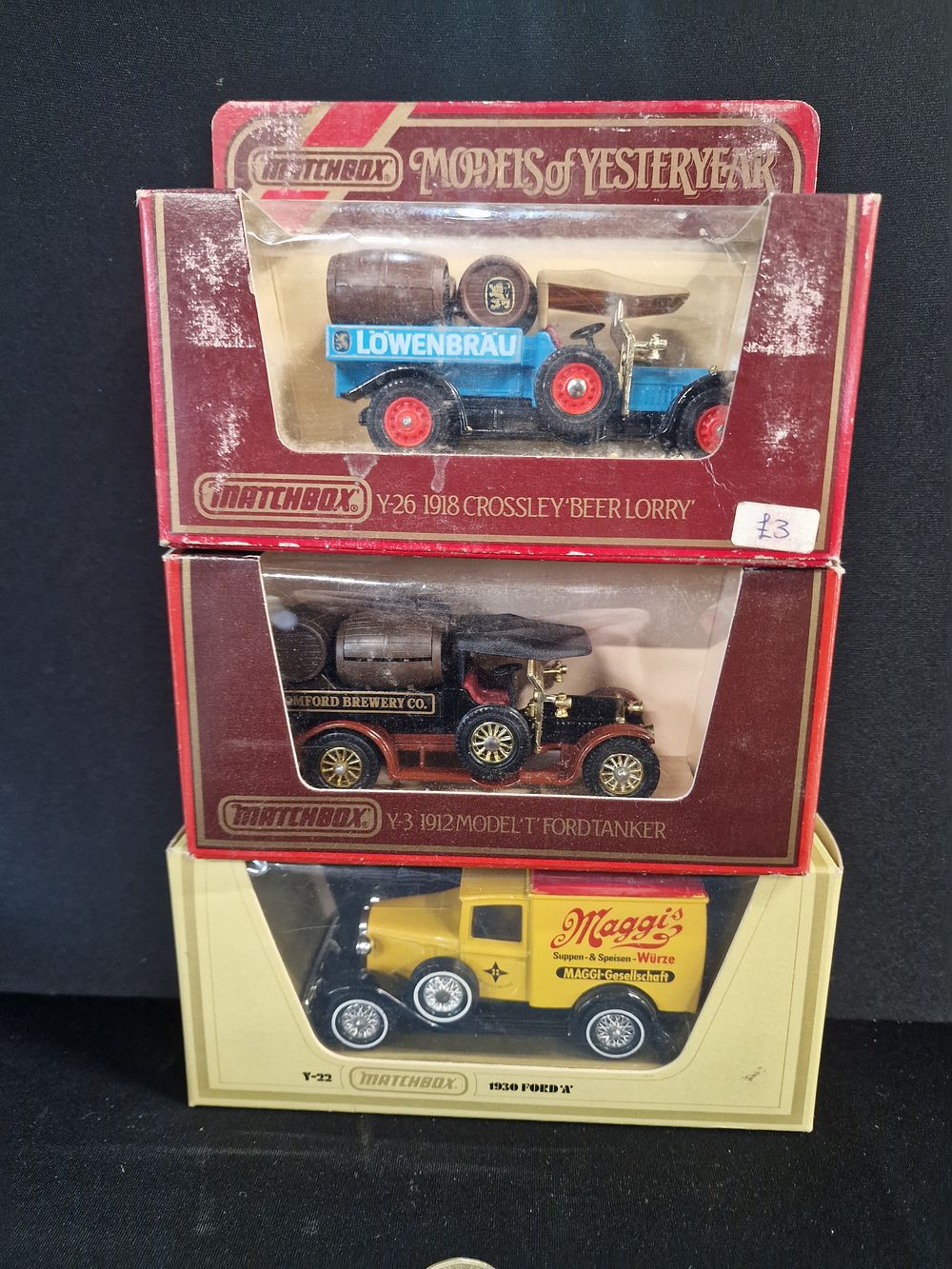 Lot 358: Matchbox Three Models of Yesteryear Die-Cast Commercial Vehicles, 1980s.