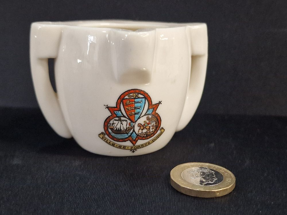 Lot 368: WH Goss Porcelain Miniature Vessel, Late Victorian, Arms of Dover