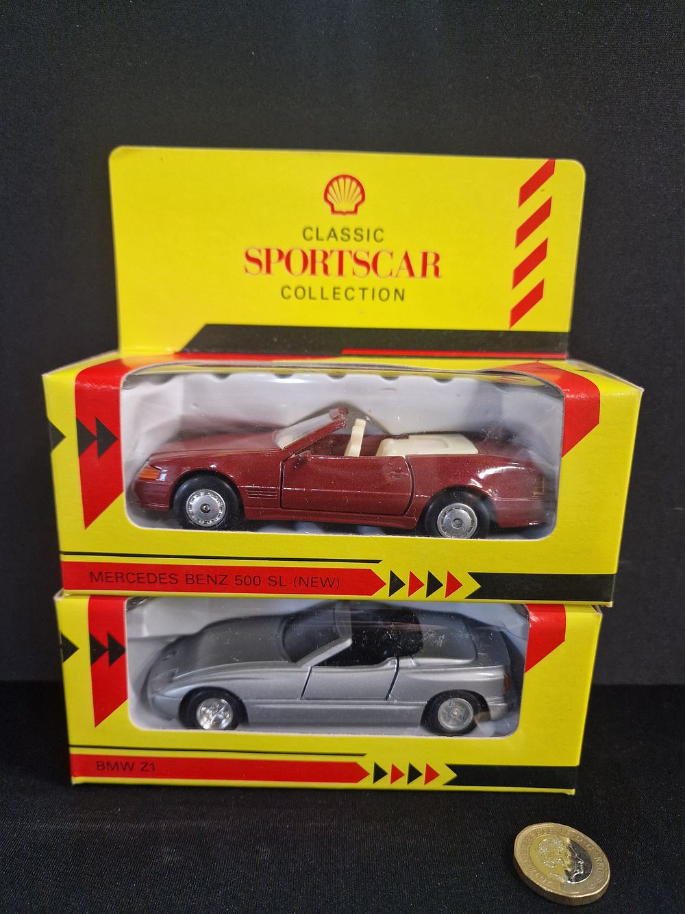 Lot 372: Shell Classic Sportscar Collection, A Pair of Die-cast Sports Cars, 1990s.