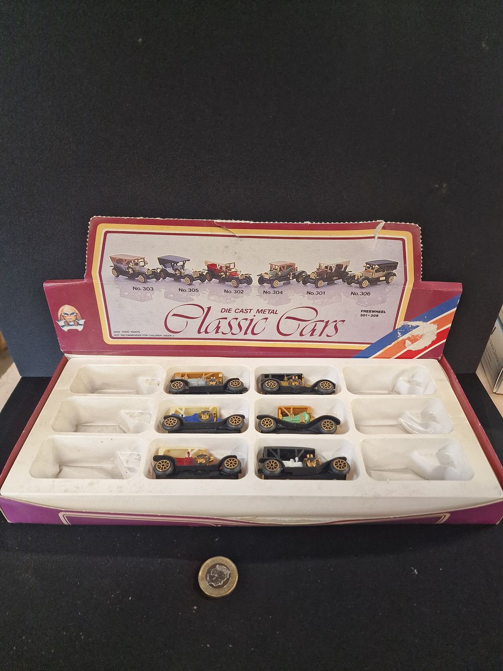 Lot 374: Freewheel, Classic Cars Die-Cast Miniature Set, Circa 1980s