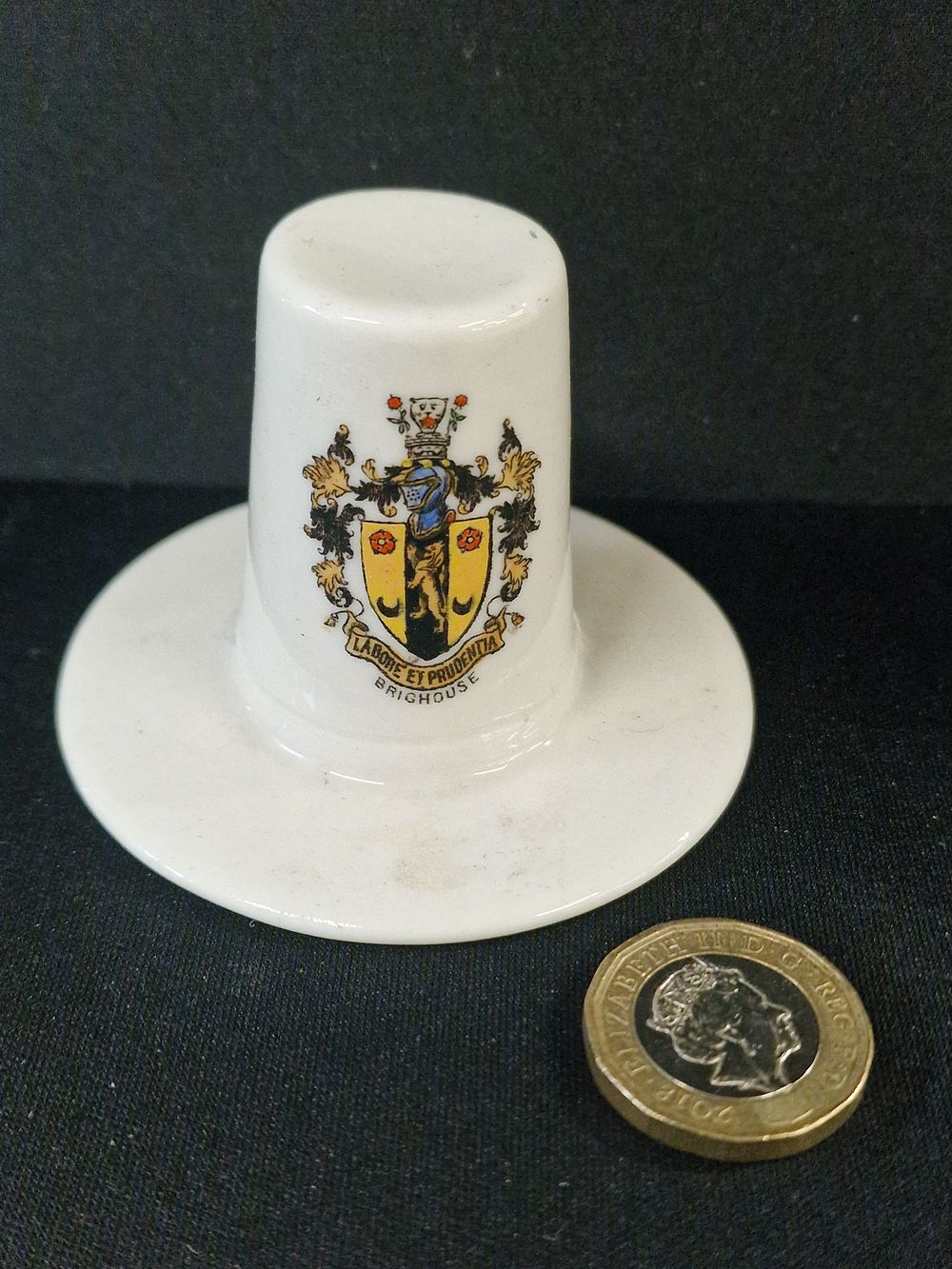 Lot 379: W.H. Goss Miniature Porcelain Model, Circa 1900, Brighouse Crest