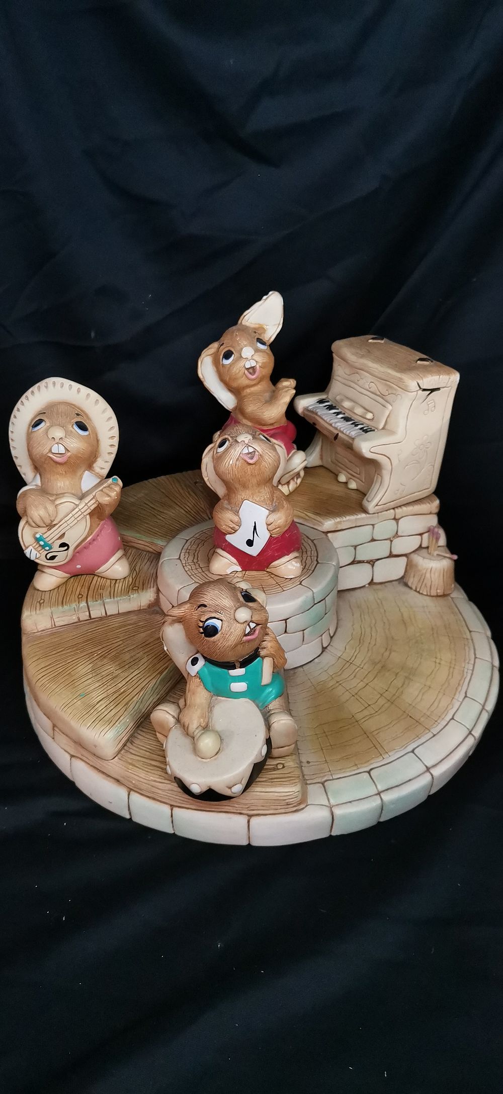 Lot 237: A Collection of PenDelfin Rabbit Musician Figurines and Bandstand