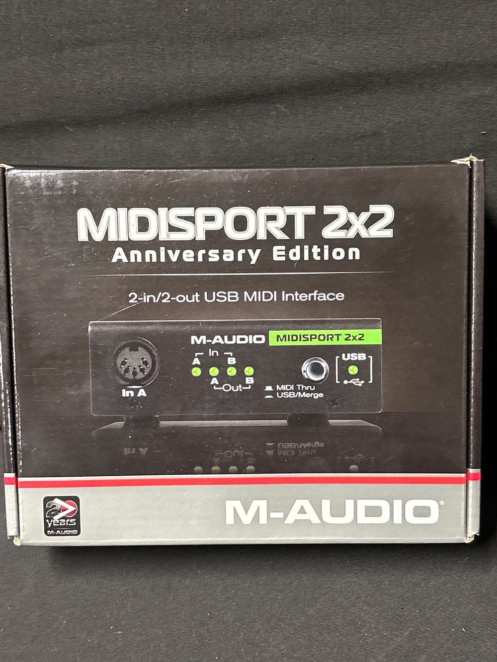 Lot 169: One M-Audio Midisport 2x2 Anniversary Edition USB MIDI Interface
