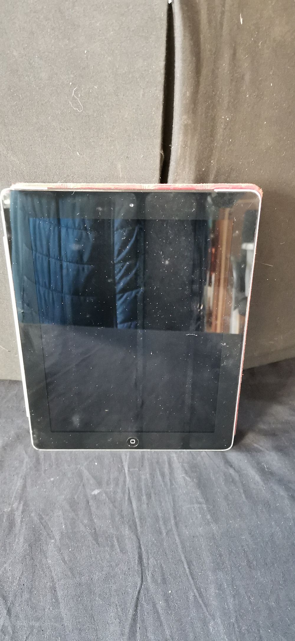 Lot 456: Apple iPad Model A1396 64GB with Red Folding Cover. Spares or Repair