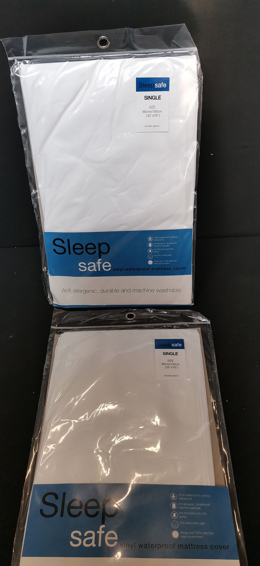 Lot 544: Multiple Sleep Safe Single Vinyl Waterproof Mattress Covers