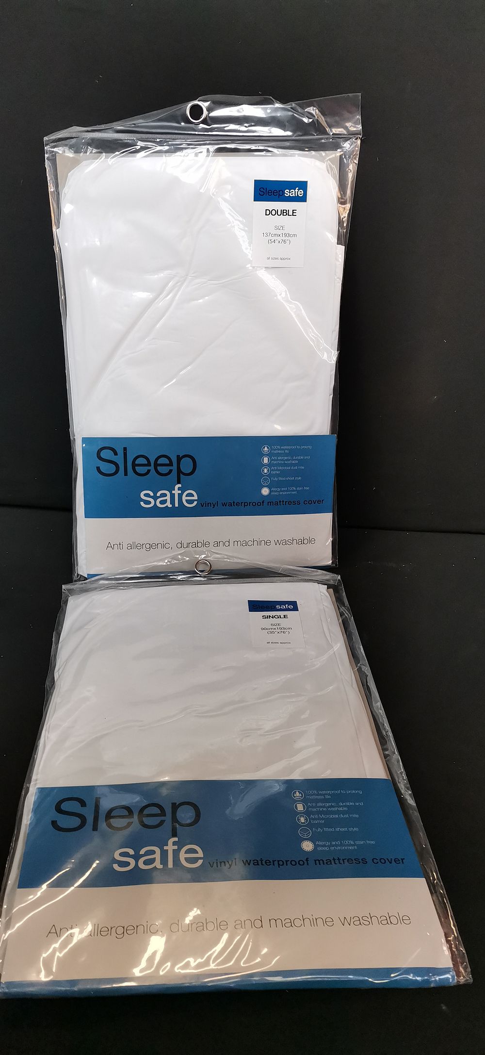 Lot 548: A Pair of Sleepsafe Vinyl Waterproof Mattress Covers