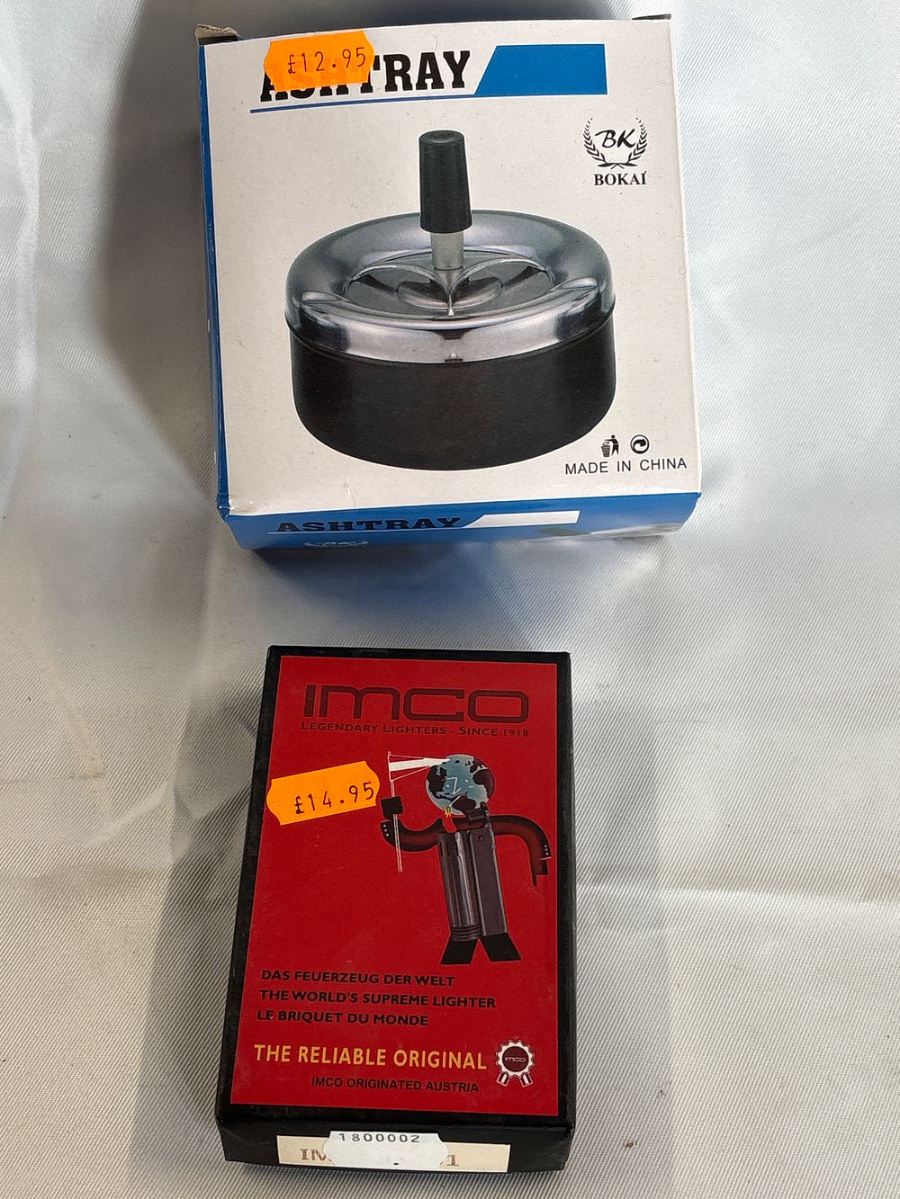 Lot 286: Two Smoking Accessories Comprising an IMCO Chica Pipe 1303G Lighter and a BK Bokai Spinning Ashtray