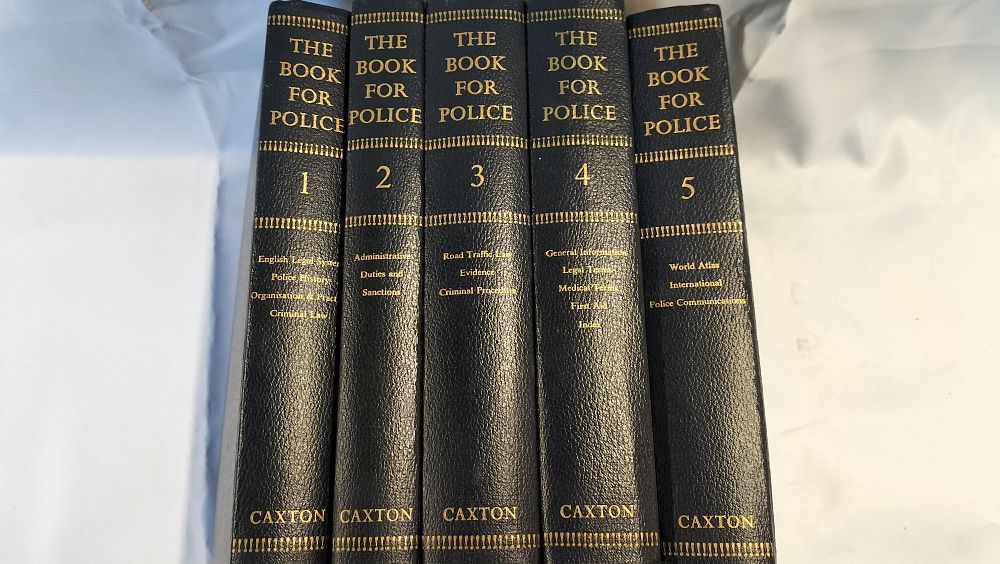 Lot 316: A set of Five books on police procedures and law dated 1958, Hardback with Blue Covers.