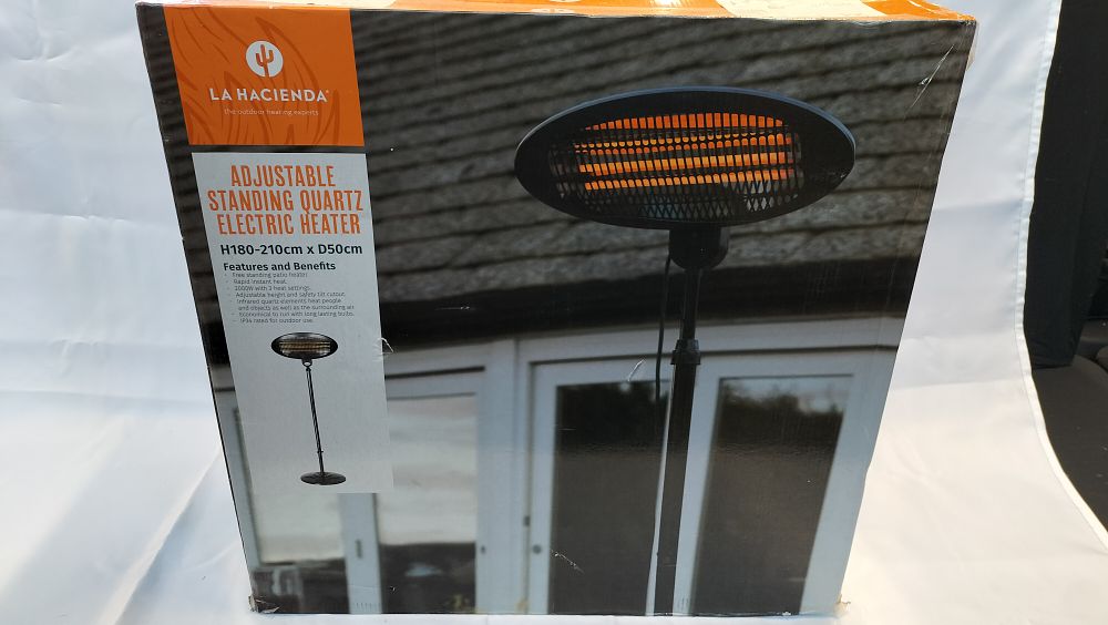 Lot 336: La Hacienda Adjustable Standing Quartz Electric Heater