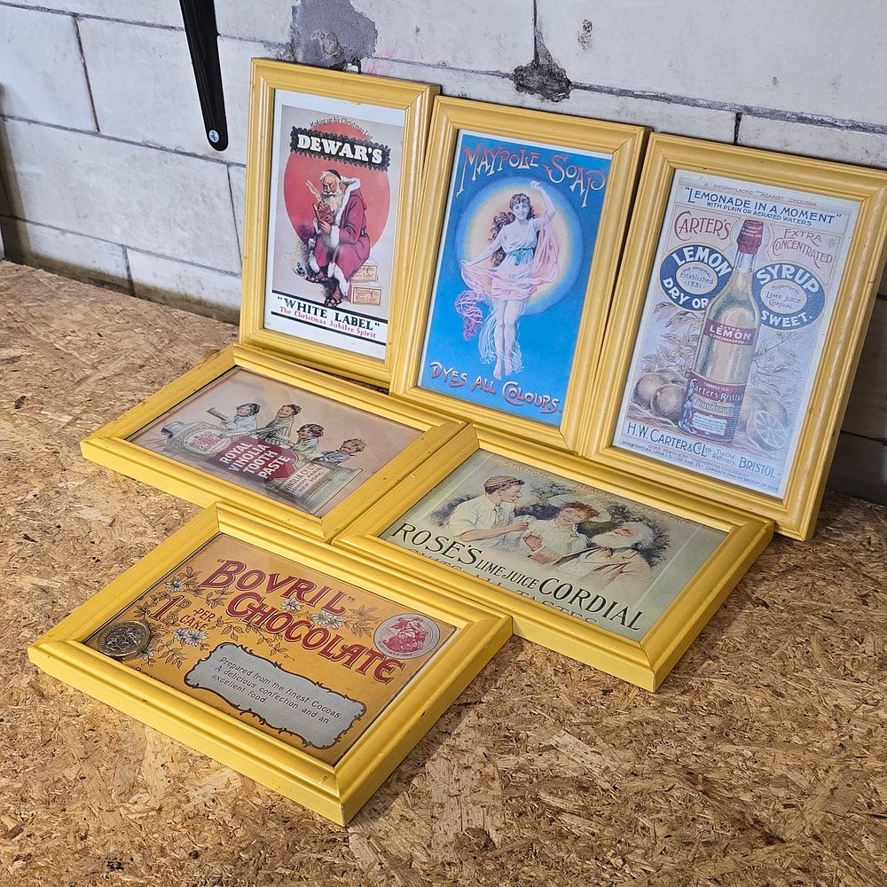 Lot 317: A Collection of Framed Miniature Advertising Prints