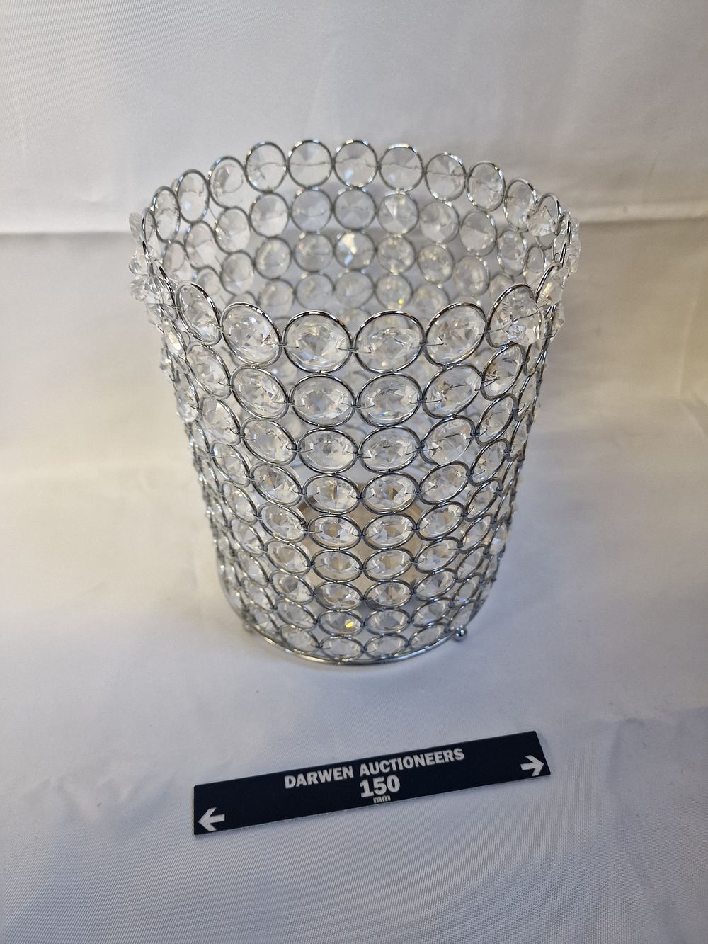 Lot 189: Litex Ladura chrome and crystal cylinder vanity light shade