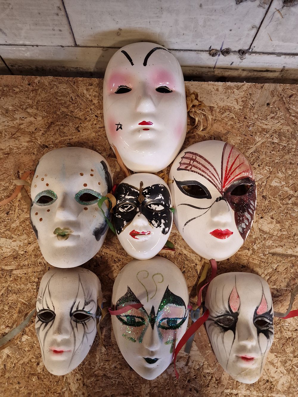 Lot 267: A Collection of Vintage Hand-Painted Ceramic Masquerade Masks