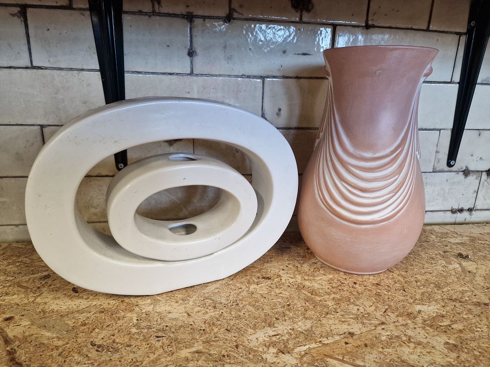 Lot 270: Two pieces of modernist style glazed earthenware decorative ceramics