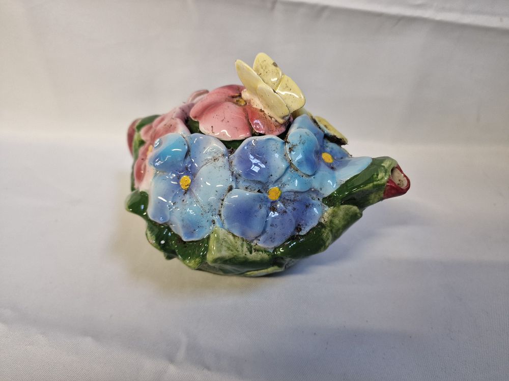 Lot 272: A mid-20th-century floral novelty teapot in the Capodimonte style