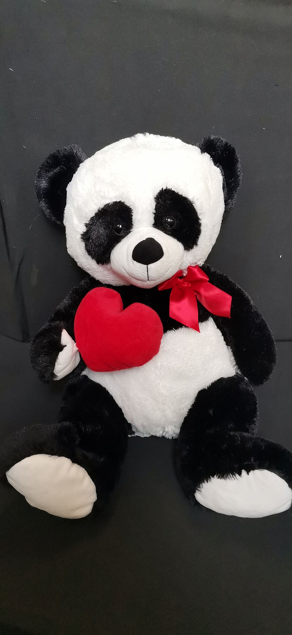 Lot 300: Plush Panda Bear with Red Heart and Bow