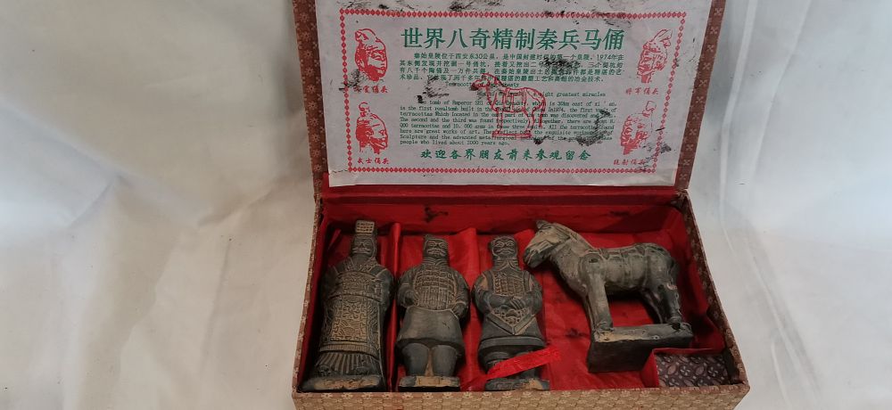 Lot 177: A Set of Miniature Terracotta Warrior and Horse Replicas