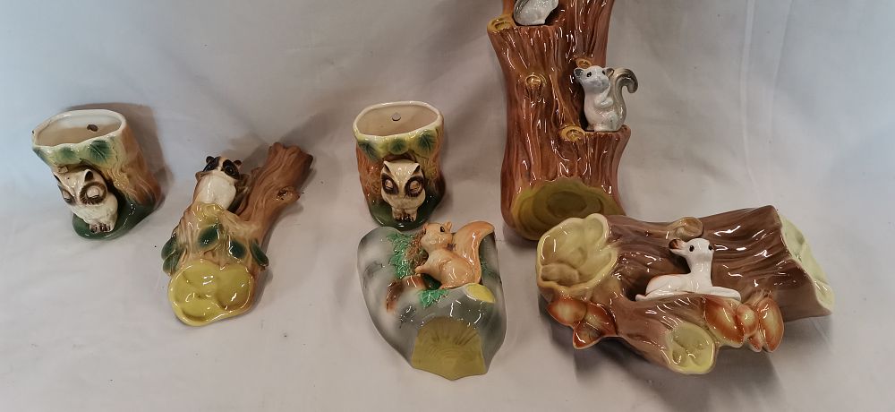 Lot 185: A Collection of Hornsea Pottery Fauna and Fauna Royal Range Vases and Planters