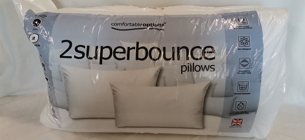 Lot 190: A Pair of comfortableoptions 2superbounce Synthetic Pillows